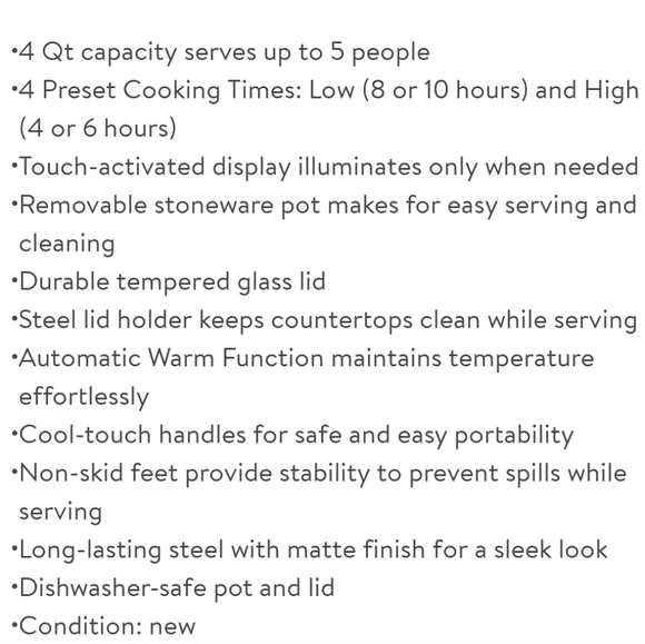 💕 New Beautiful Sage Green 4 Qt Programmable Slow Cooker - Picture 5 of 6